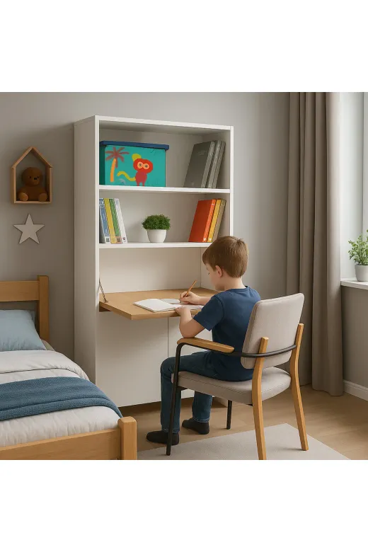 arionkids ARION-CM-05 Kitaplıklı Ve Açılabilir Çalışma Masası Çok Amaçlı Ünite – %100 Mdf | Yerli Üretim