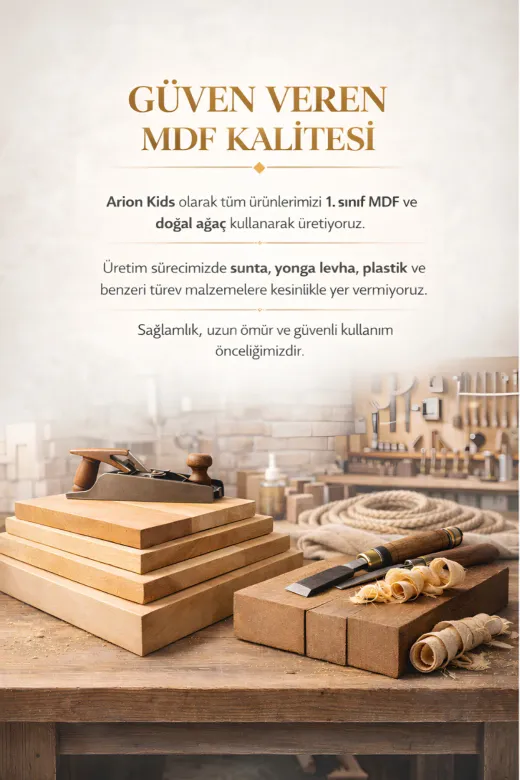 arionkids ARIONDLP37 Ege Dolap 4 Kapaklı | %100 Mdf | Rehau Kapaklı | Ağaç Ayaklı