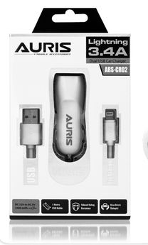 ARSCR02 Auris Ars-Cr02 3.4A Lightining Usb 2Li Giriş Araç Şarj Başlığı Çakmaklık
