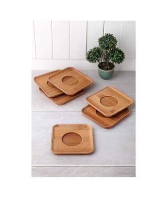 ART 57855210124481680184975 6Adet Bambu Çay Tabağı, Çay Bardağı Altlığı, Estetik Sunum Sunumluk, Doğal Malzeme, Çevre Dostu Ve Şık Tasarım Kare 1