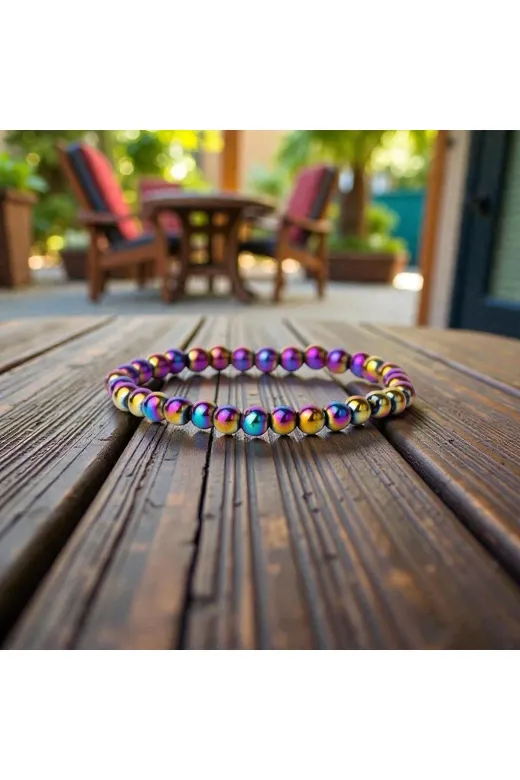 ART LİFE DOĞALTAŞ Natural Stones 518486516548963 Sertifikali Renkli Hematit Doğal Taş Bileklik 8 Mm