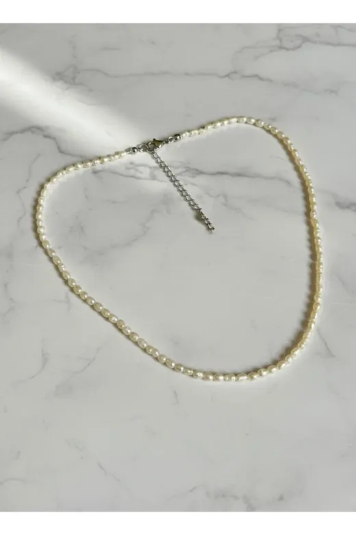 ART LİFE DOĞALTAŞ Natural Stones artlıfe5000259 Gerçek Tatlı Su Arpa İncisi Gümüş Kolye