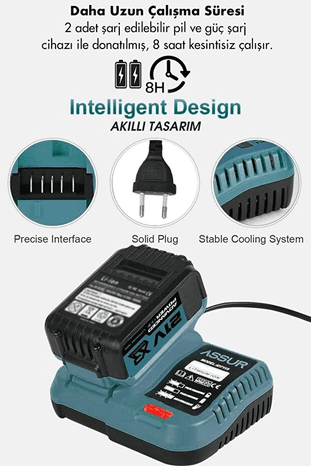 ASR1007 Assur 21V 6 Başlıklı Set Taşlama Somun Sıkma Tilki Kuyruğu Dal Budama Vidalama Hava Pompası