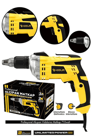 ASR210 Assur 710W 90N.m Alçıpan Vida Tabancası