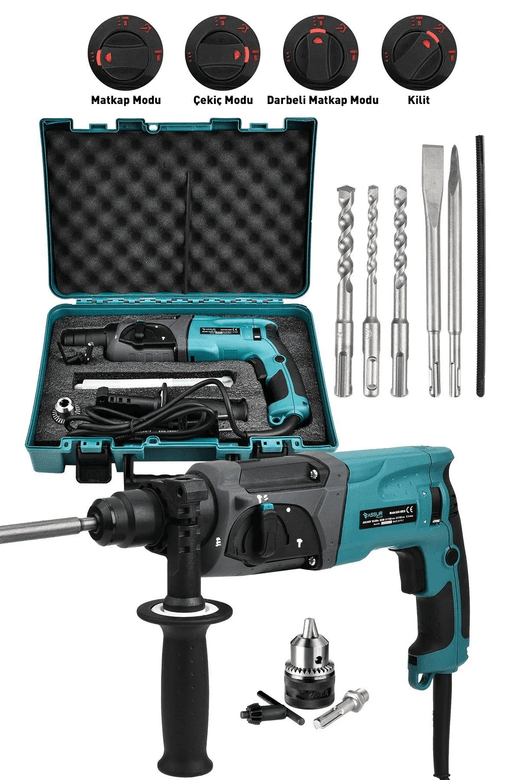 ASR519 Assur 850W Darbeli Metal Şanzıman Kırıcı Delici Hilti Matkap