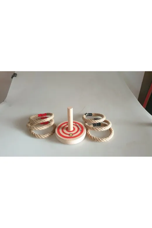 assa spor AKT-030 Yuvarlak Halka Atma Tekli Ahşap Oyuncak