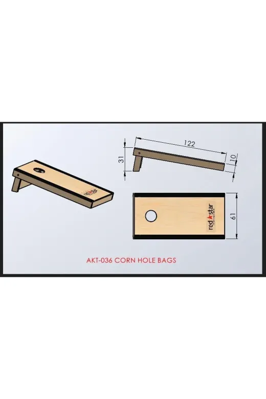 assa spor AKT-036-K Corn Hole Kırmızı Oyun Seti Profesyonel
