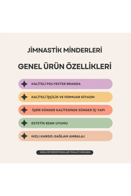 ASSASPOR JIM-056 Tünel Jimnastik Parkur Minder 4'lü Jimnastik Minderi Profesyonel