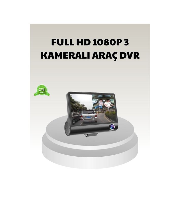 ASTRALTECH 110978700 Araç Dvr Kamerası 3 Lü 170 Geniş Açılı Full Hd Ve Park Destekli