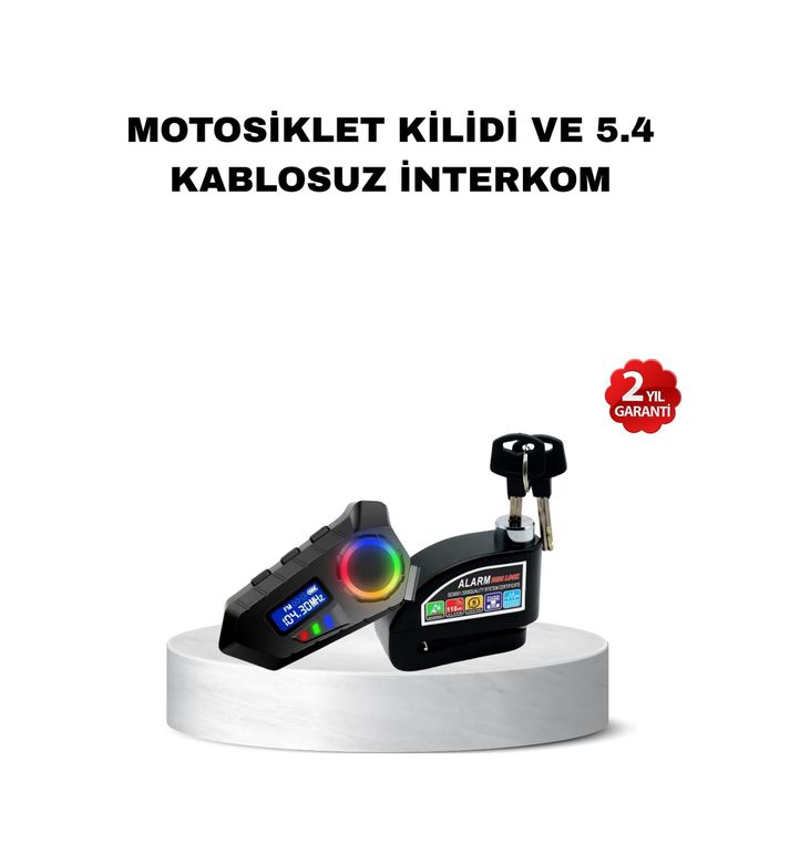 ASTRALTECH 116891786 Bluetooth 5.4 İntercom Ve Alarmlı Disk Kilidi Seti Güçlü Ses Ve Güvenlik