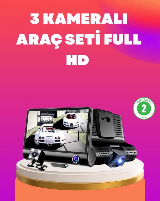 ASTRALTECH 97264684 Çift Ve Üçlü Lens Seçeneği İle Tüm Açılardan Kayıt Yapan Araç Kamerası