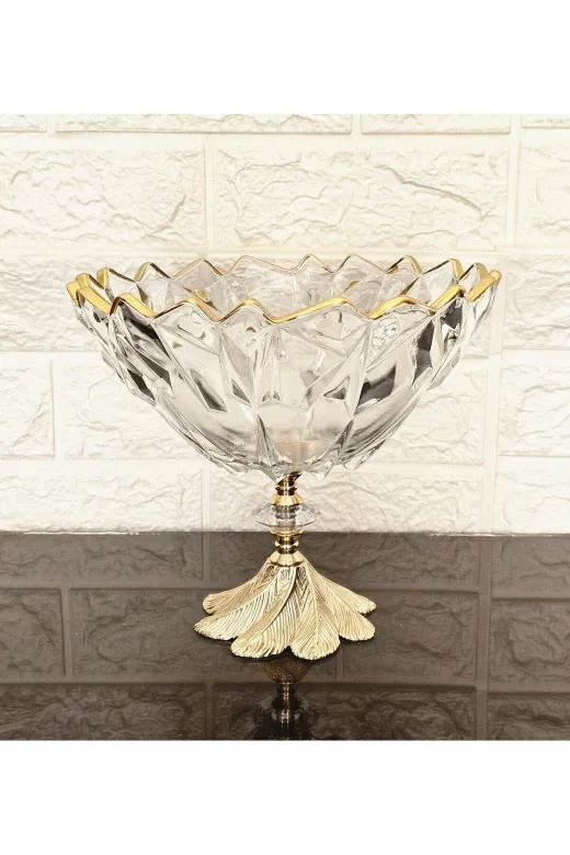 atabey home ATLANTICMEYVELIK Atlantic Gold Meyvelik Döküm Semerkand Ayakli & Sunumluk & Salata Kasesi 2000 Cc 23 Cm