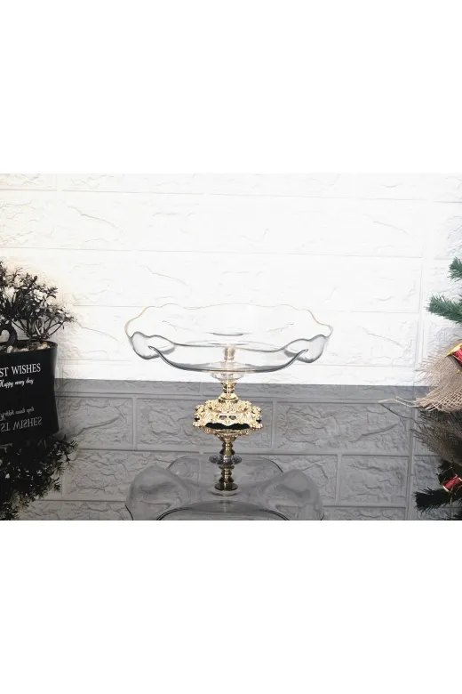 atabey home BÖLMELİSUNUMLUK Küçük Bölmeli Servis Tabaği Döküm Kare Gold Ayakli  & Sunumluk & Kahvaltilik & Çerezlik 25 Cm