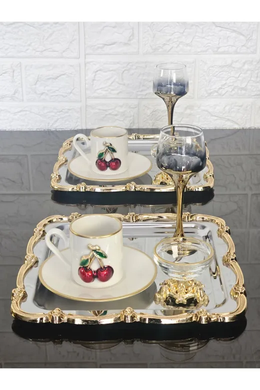 atabey home collection TYC2931DE6E1AC53F1 6 Adet Sunum Tepsisi & Kahve & Çay Tepsisi- Gümüş Tepsi Döküm Gold Gül Çerçeveli
