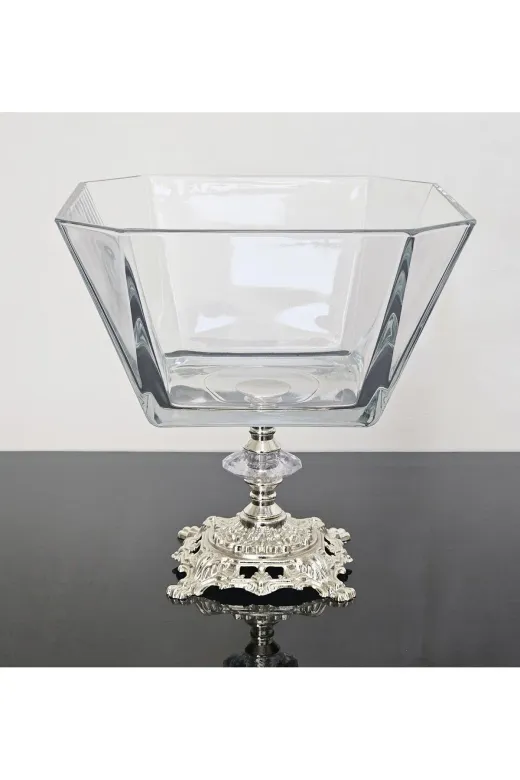 atabey home krn299atabey Döküm Gümüş Ayaklı Salata Kasesi-Kısır Kasesi- Sunumluk- Lav Krn299