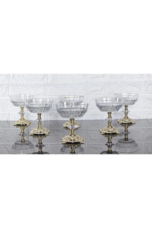 atabey home paşabahçeatabeykaseserisi Paşabahçe Serisi Echo Kase & Magnolia Kase & Dondurmalik & Şekerlik Kare Gold Döküm Ayakli