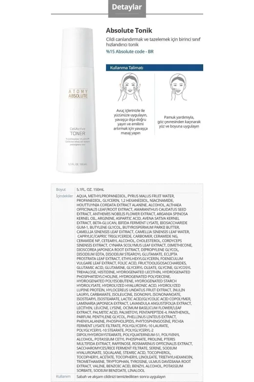 Atomy absuletset Absolute Cellactive Cilt Bakım Seti