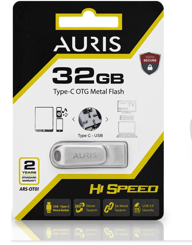 Auris 32Gb Usb & Type-C3.0 Micro Flash Bellek Otg