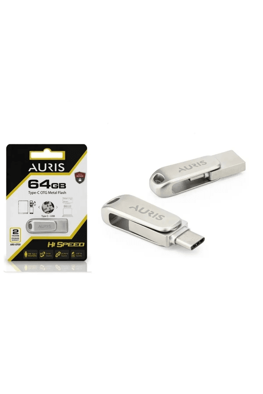 Auris 64Gb Type-C Ve Usb 3.0 Hızlı Usb Flash Bellek Otg Çift Girişli Metal Sağlam