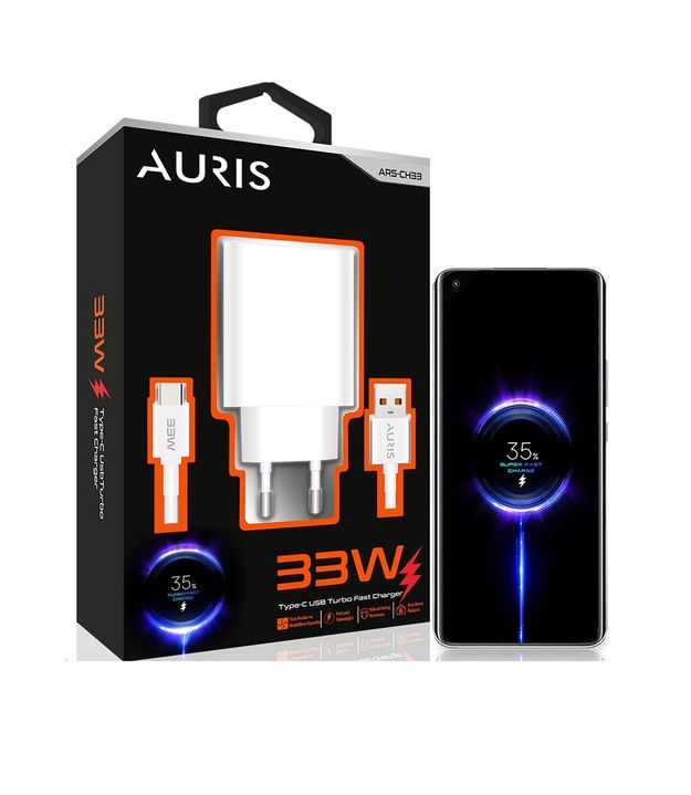 Auris Ars-Ch33 Şarj Başlık Adaptör Ev Usb 33W Turbo Fast Hızlı Şarj Teknolojisi Kısa Devre Korumalı