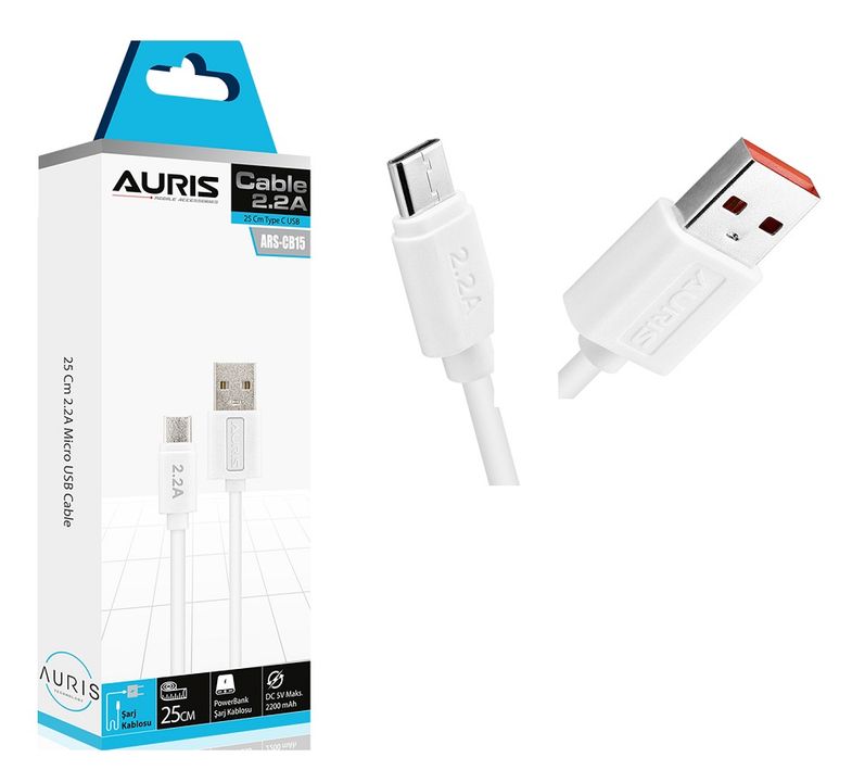 Auris Aurıs Ars-Cb15 Type-C Usb Data Şarj Kablo 25Cm