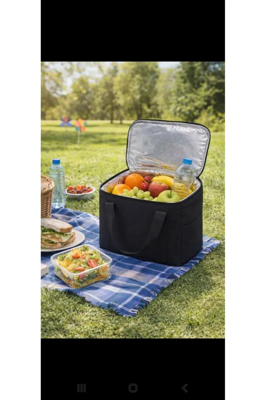 AyfaBag 09l09o Termal Buzluk Piknik Çantası 40 Litre – Isı Yalıtımlı | Sıcak & Soğuk Tutar | Piknik, Kamp & Araba İçi | Siyah