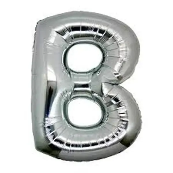 B Harf Folyo Balon Gümüş Renk 40 inç
