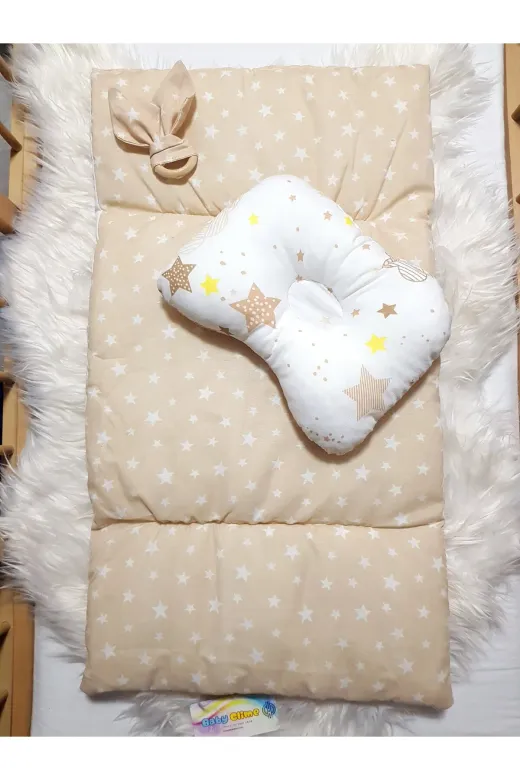 Baby Clime ÇİFT BAKIM-6 Çift Taraflı Bebek Bakım Seti - Alt Açma Minderi, Baş Düzeltme Yastığı Ve Ahşap Diş Kaşıyıcı