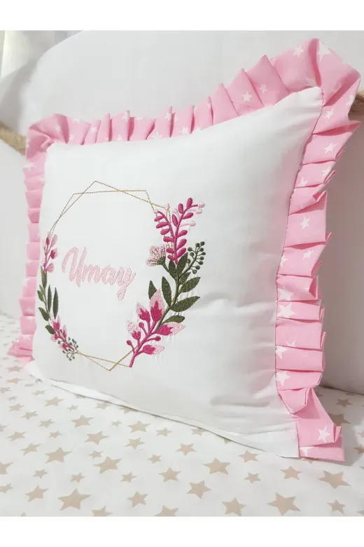 Baby Clime KIRL001 Özel Günler İçin Takı Yastığı – İsimli Nakışlı Bebek Kırlenti 40X40, İçi Dolgulu
