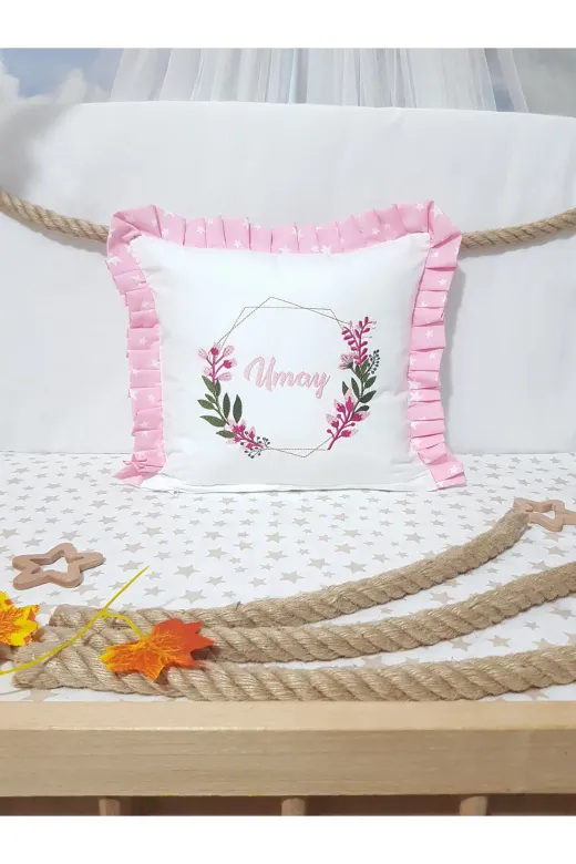 Baby Clime KIRL001 Özel Günler İçin Takı Yastığı – İsimli Nakışlı Bebek Kırlenti 40X40, İçi Dolgulu