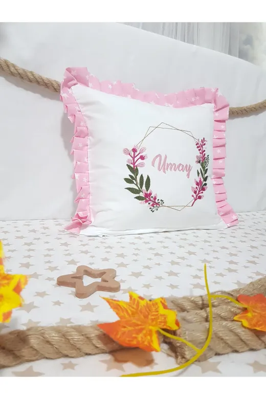 Baby Clime KIRL001 Özel Günler İçin Takı Yastığı – İsimli Nakışlı Bebek Kırlenti 40X40, İçi Dolgulu