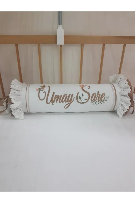Baby Clime ŞEKER YASTIK İsimli Şeker Yastık Silindir Kırlent - Dekoratif Bebek Yastığı