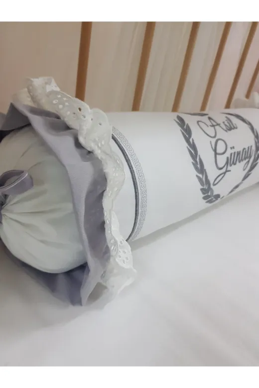Baby Clime ŞEKER YASTIK Nakışlı Şeker Yastık Silindir Kırlent - Dekoratif Bebek Yastığı
