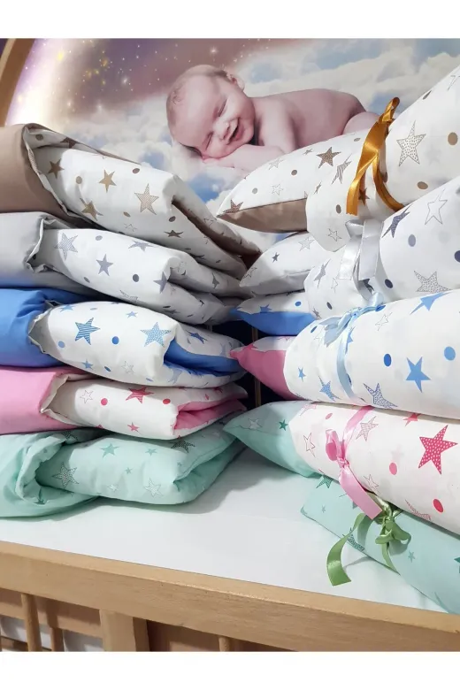 Baby Clime USR-90130-5'Lİ 90X130 Bebek Uyku Seti 5'li - Gri Yıldız Desenli (Tüm Ölçülere Uygun)