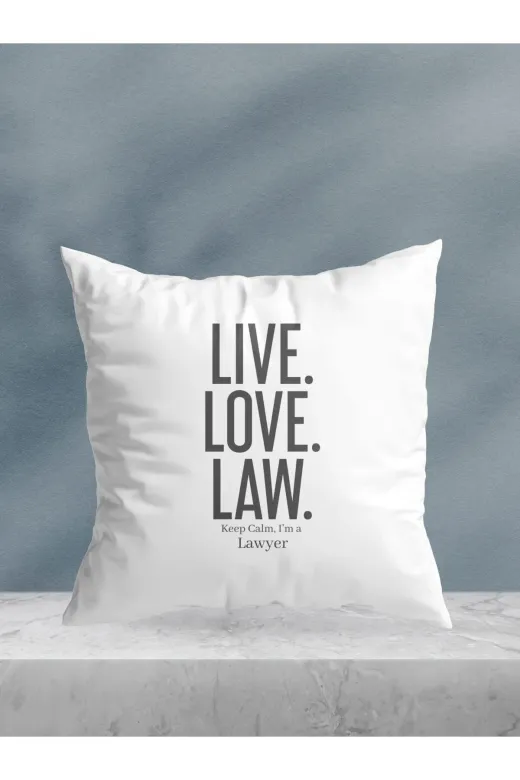 Bahar Home BY-1537 Live Love Law Baskılı Yastık