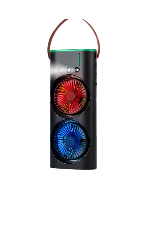 Balance Life GROUP-2587705 Mey İthalat® Şarjlı Buharlı Serinletici Fan Rgb Işıklı Çift Pervaneli Masa Fanı