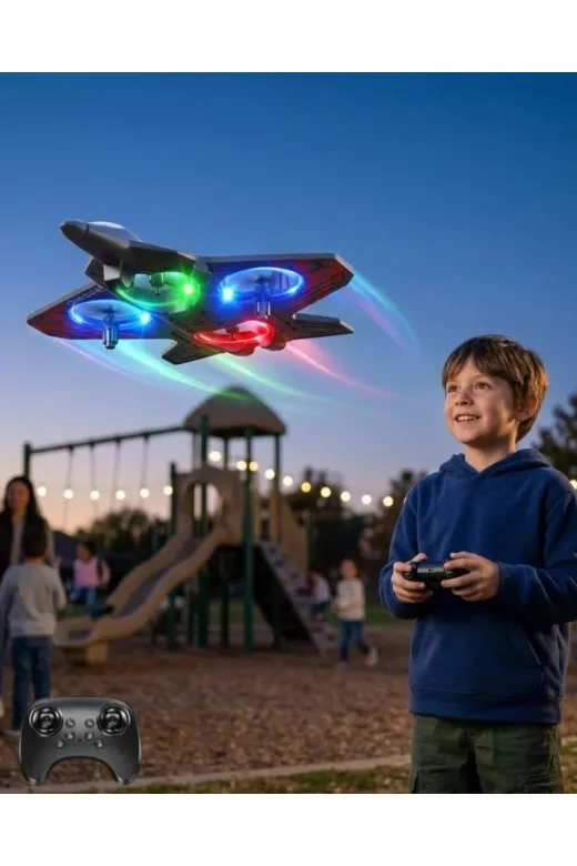 Balance Life GROUP-2629422 Mey İthalat® Uzaktan Kumandalı Led Işıklı Drone Uçak 360 Derece Dönüş Özellikli Oyuncak Drone