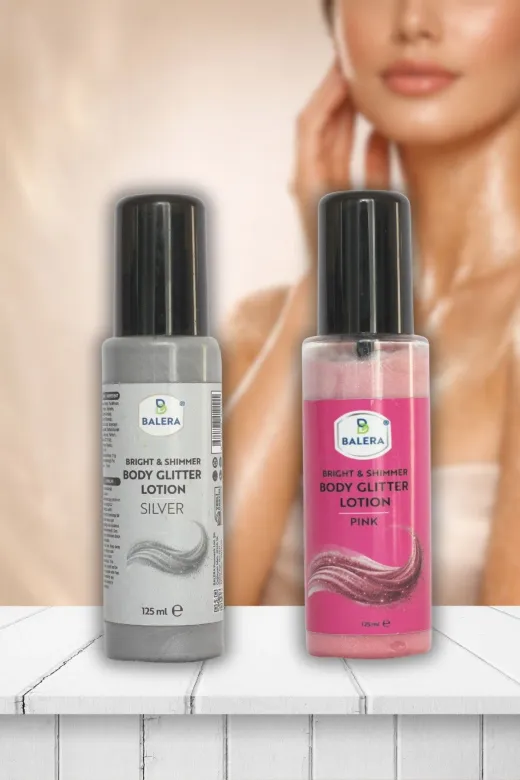 BALERA sim5 Vücut Losyonu Simli Işıltılı Uzun Süre Kalıcı Koku Nemlendiricili 125 Ml Silver & Pink