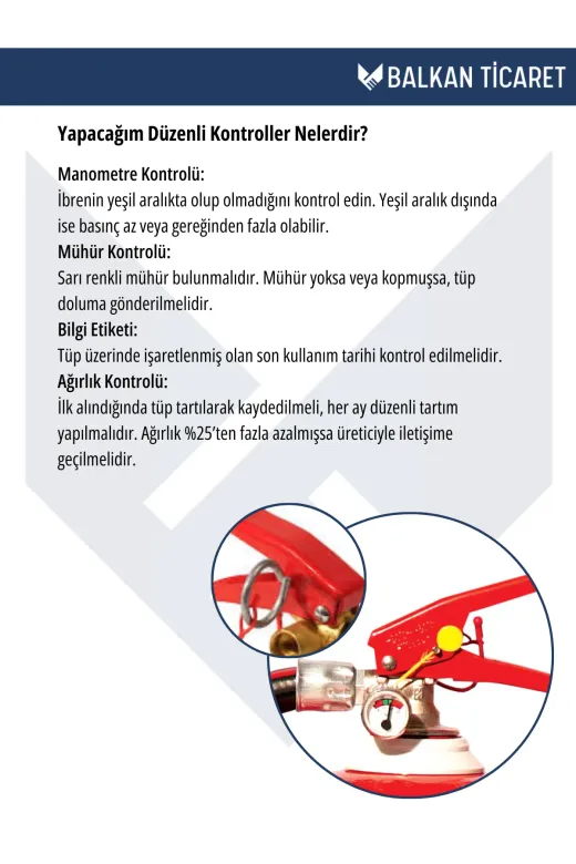 Balkan Ticaret 3YST-L-new 3 Adet Tozlu Yangın Tüpü 4 Yıllık Ruhsata Uygun