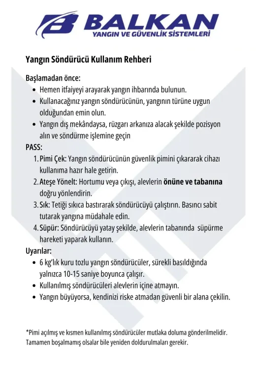 BALKAN YANGIN VE GÜVENLİK SİSTEMLERİ CO3 5 Kg Co2 Yangin Söndürme Cihazi Ve Aski Aparati Tse Belgeli (2026-2030)Yeni Ürün