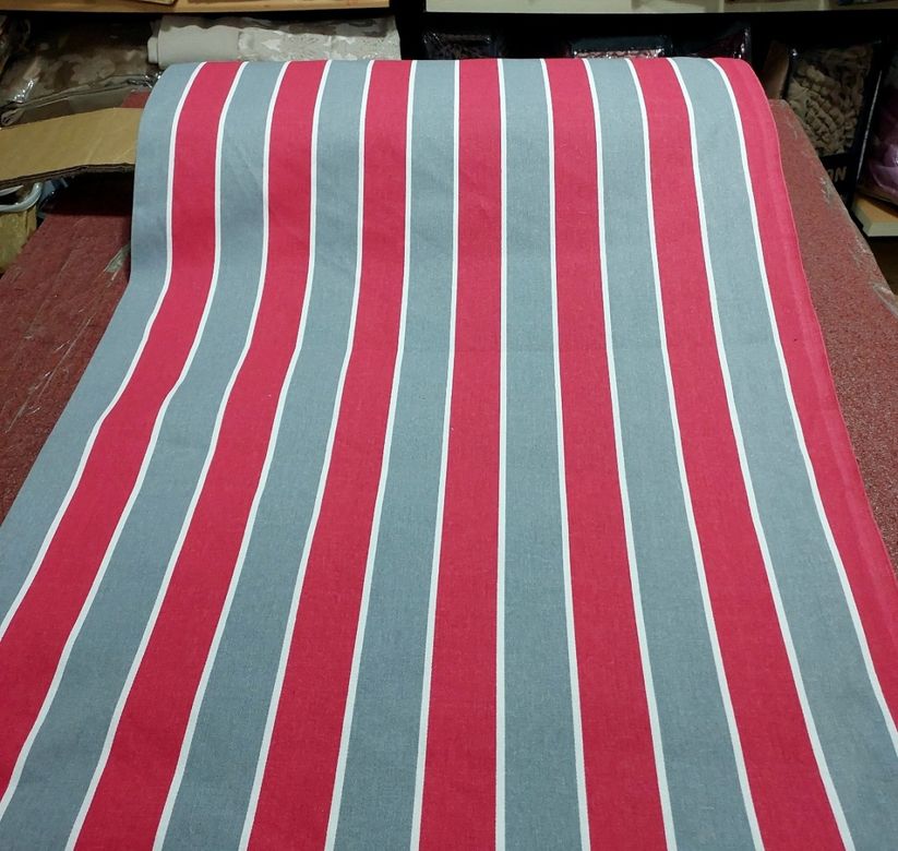 Balkon Perdesi Branda Kumaşı Metrelik (En 150cm)-Gri Kırmızı