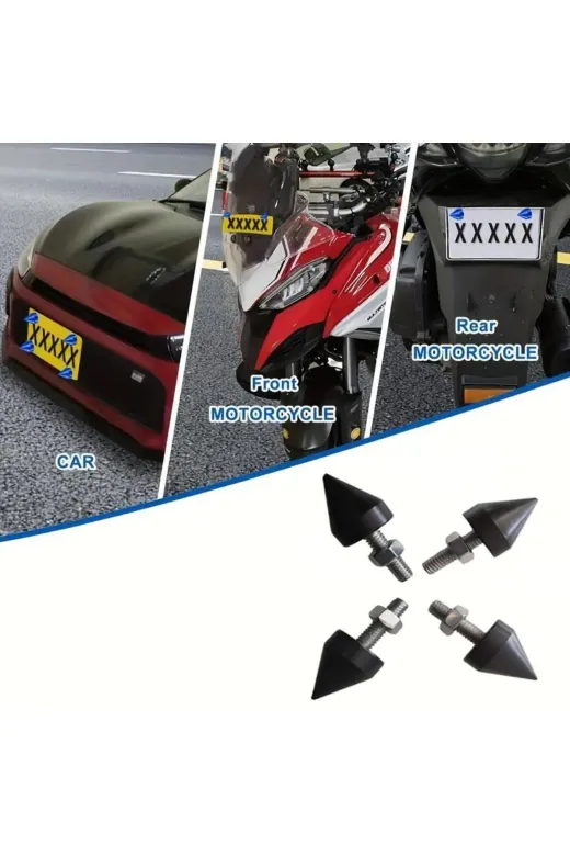 bardakcı bike MSPKS01TRKZ Otomobil - Motosiklet Uyumlu Sivri Aliminyum Plaka Vidaları 4Lü Set Turkuaz