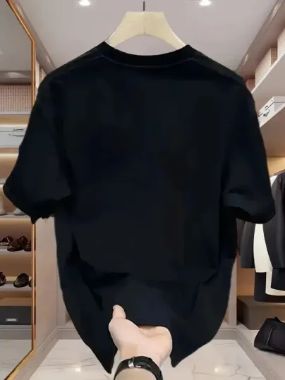 Baskılı Oversize Bisiklet Yaka T-shirt - Beyaz - M - Siyah
