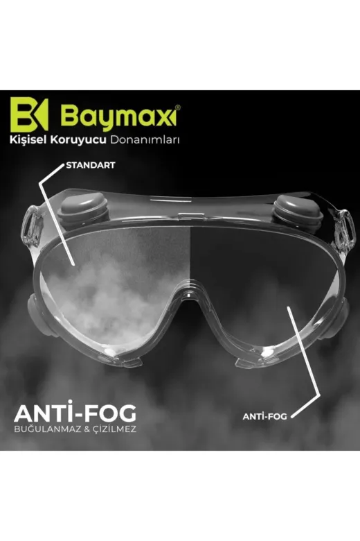 Baymax BAYMAX-01-1551-03-001 S1551 Quattro Tam Kapalı Ventilli Gözlük Şeffaf