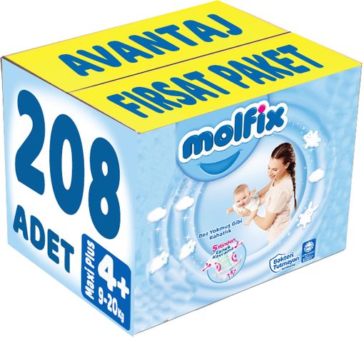 Bebek Bezi Beden:4+ (9-20Kg) Maxi Plus 208 Adet Avantaj Fırsat Pk
