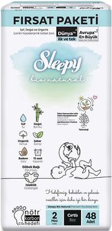 Bebek Bezi Bio Natural Beden:2 (3-6KG) Mini 48 Adet Fırsat Pk