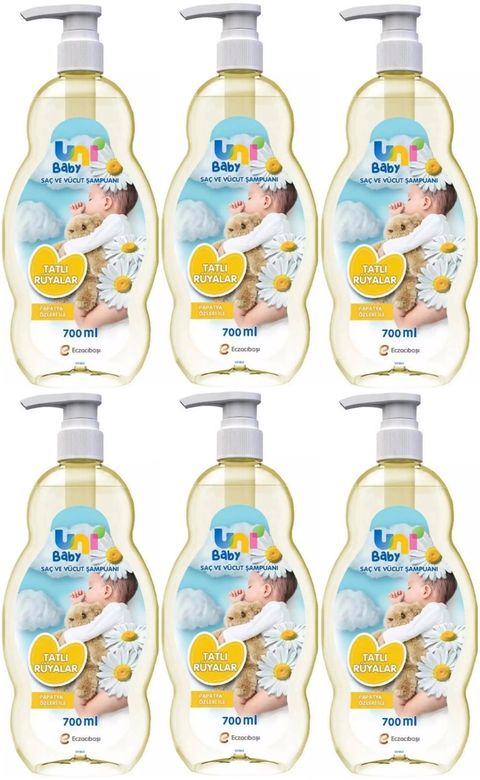 Bebek Saç ve Vücut Şampuanı 700ML Klasik (Pompalı) (6 Lı Set)