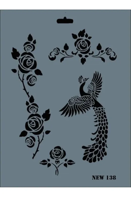 Belle Fusion MEY019996670593113 Mey İthalat® Rich New Seri N-138 Stencil 35X25 Cm