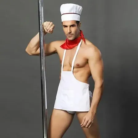 Beyaz Önlüklü Erkek Kostüm