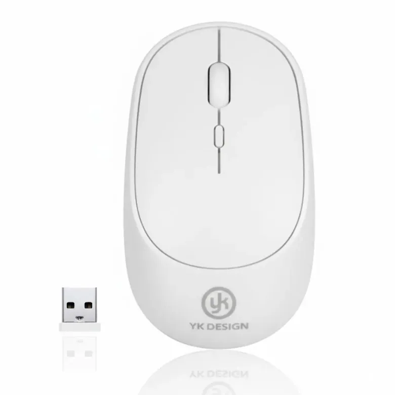 Beyaz Renkli Ergonomik Sessiz Kablosuz Mouse – USB Alıcılı, Ofis ve Oyun İçin Konforlu Bilgisayar Faresi MS6310 (4745)
